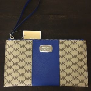Authentic Michael Kors Large Clutch Blue
